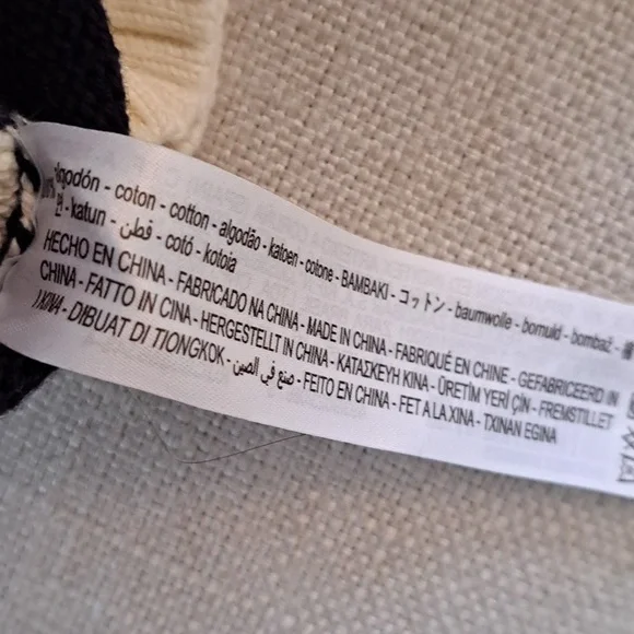 Zara Womens Navy/Cream Striped Cotton Tunic Pullover Sweater Pockets SM - Picture 7 of 7